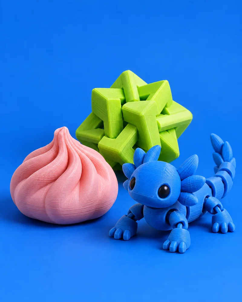Internet favourites concept artwork with colourful tactile 3D-printed fidgets